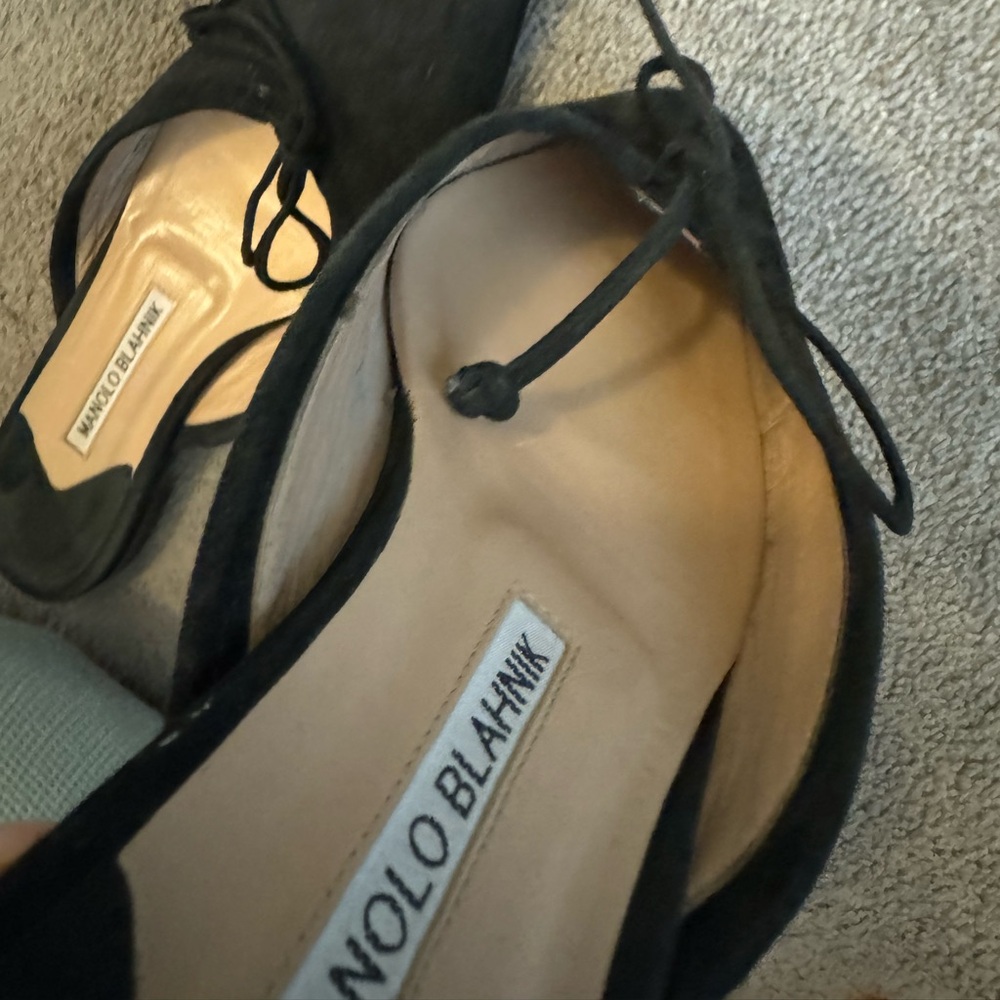 MANOLO BLAHNIK ballerimu mules - black size 39.5 - Picture 3 of 11